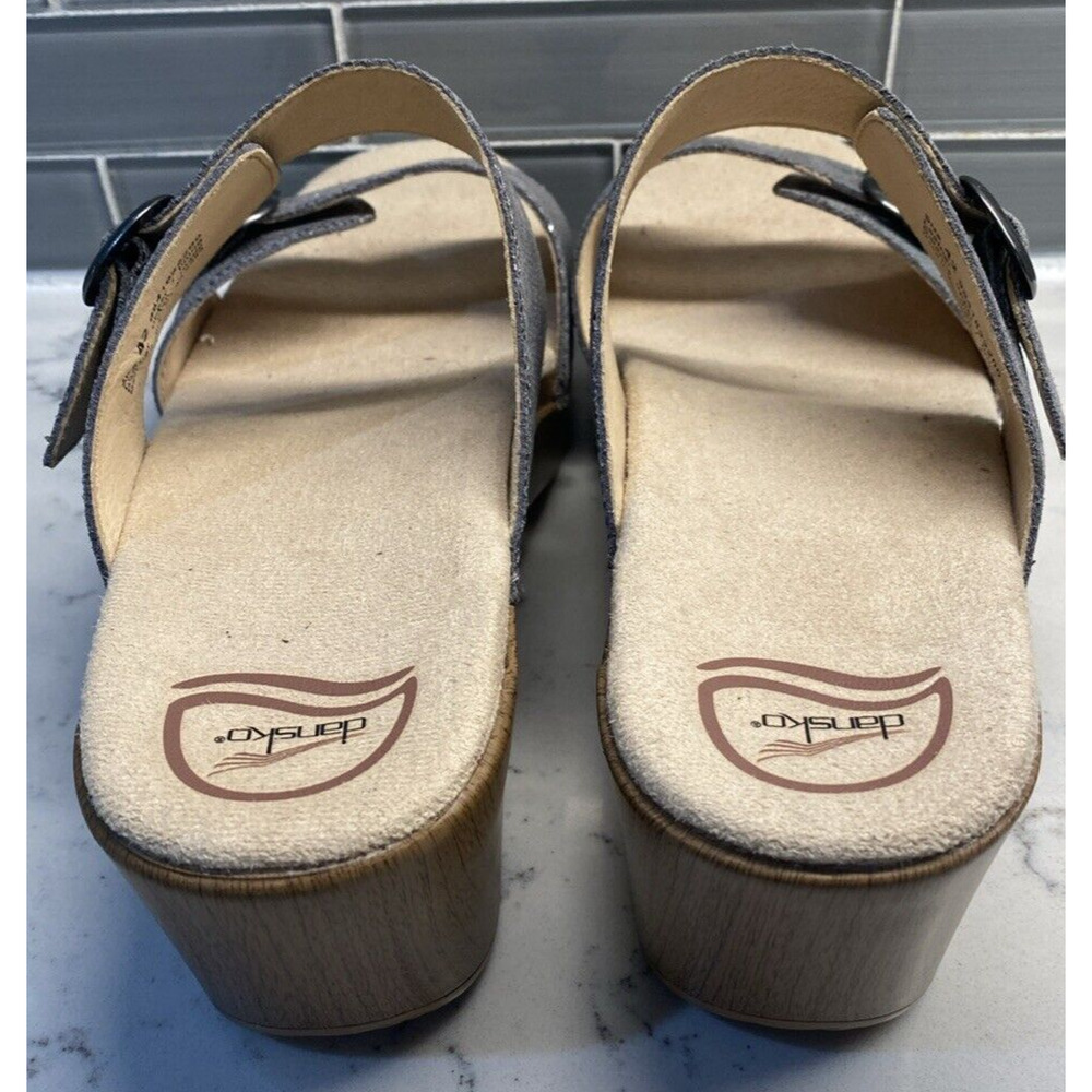 NWOB! Dansko Sophie Green Silver Snake Double Buckle Leather Sandals 42 Comfort - Picture 4 of 8